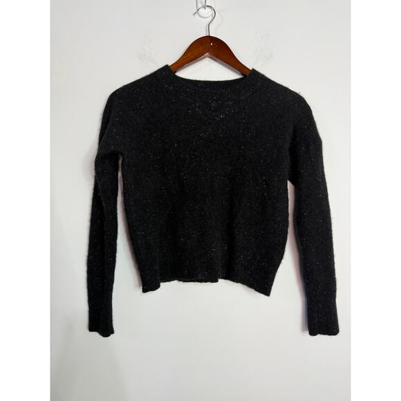 Madewell Sweaters - Madewell Cropped 100% Cashmere Sweater Size Small Black with white speckles